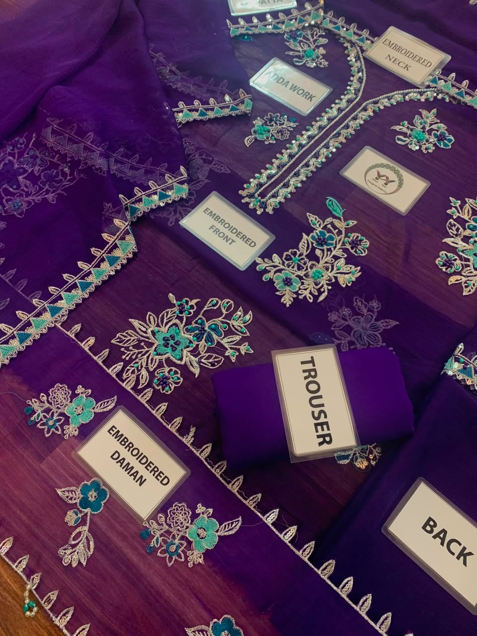 BAROQUE Rich Purple | Elegant White Floral Embroidery