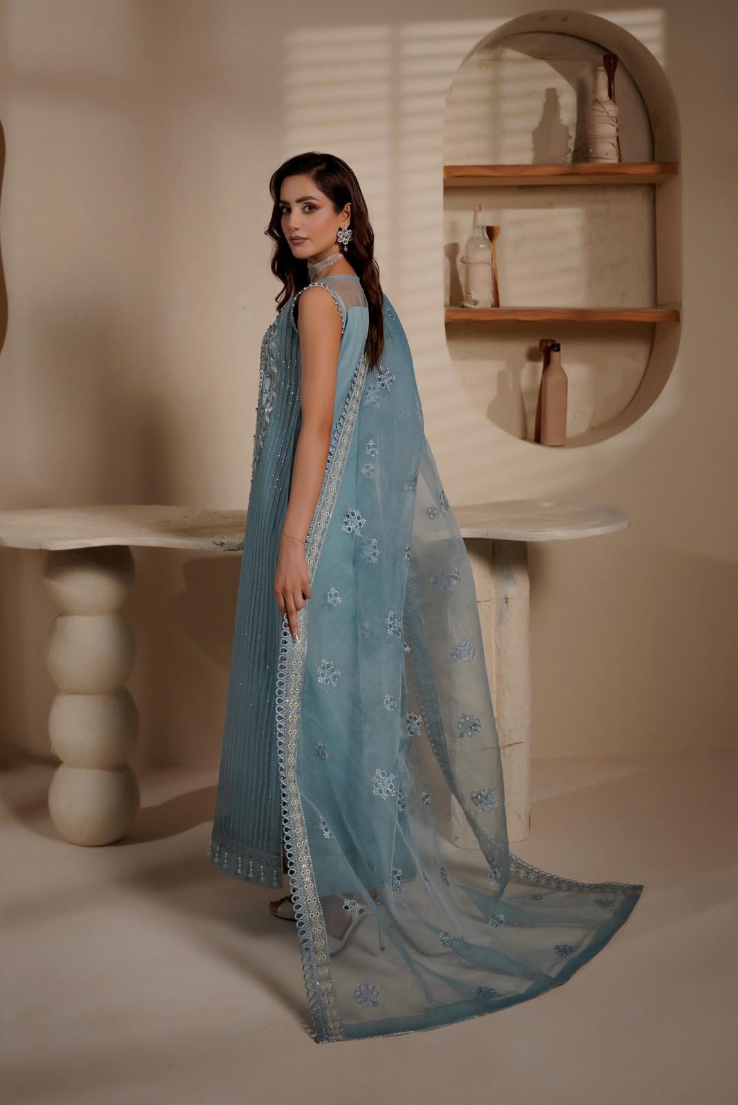 HEAVY EMBROIDERED 3-PIECE SUIT LUXURY ORGANZA COLLECTION