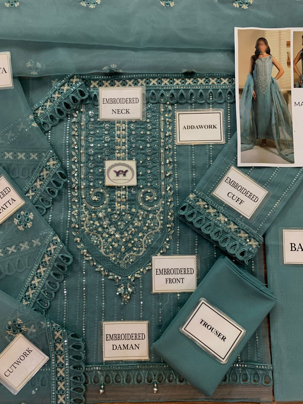 HEAVY EMBROIDERED 3-PIECE SUIT LUXURY ORGANZA COLLECTION