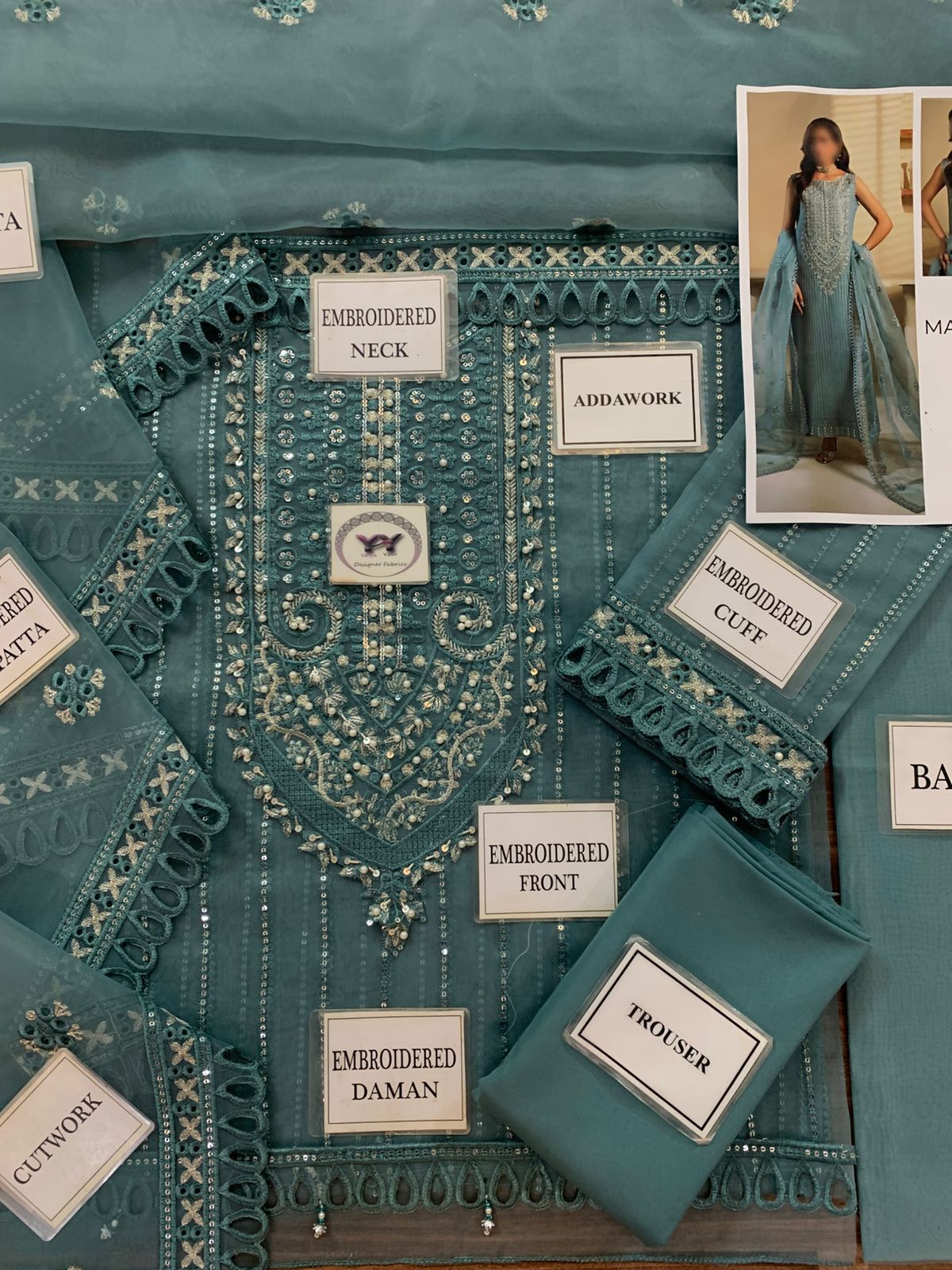 HEAVY EMBROIDERED 3-PIECE SUIT LUXURY ORGANZA COLLECTION