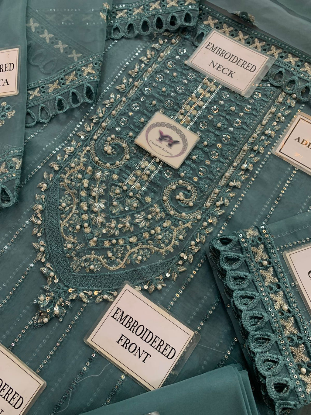 HEAVY EMBROIDERED 3-PIECE SUIT LUXURY ORGANZA COLLECTION
